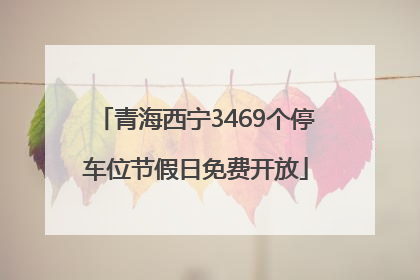 青海西宁3469个停车位节假日免费开放